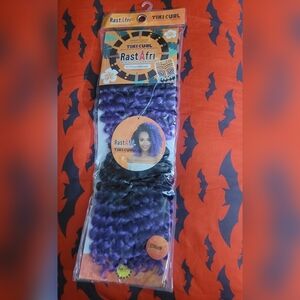 RastAfri Tiki Curl Hair Extensions in Purple and Black 10 inch